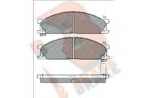 R BRAKE RB0886 Комплект гальмівних колодок, дискове гальмо