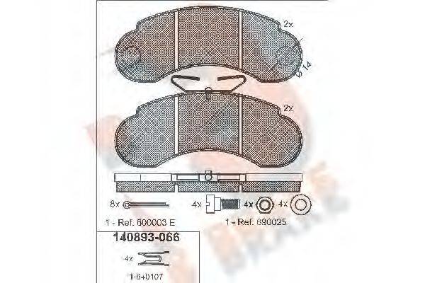 R BRAKE RB0893 Комплект гальмівних колодок, дискове гальмо