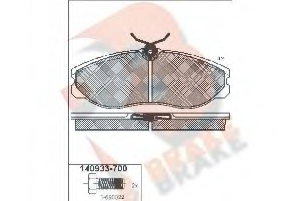 R BRAKE RB0933 Комплект гальмівних колодок, дискове гальмо