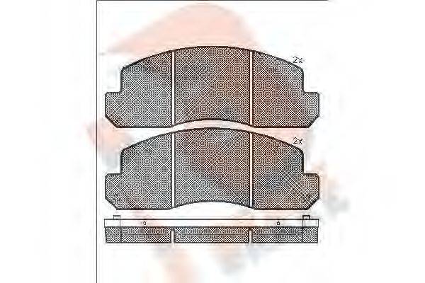 R BRAKE RB1044 Комплект гальмівних колодок, дискове гальмо