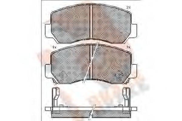 R BRAKE RB1164 Комплект гальмівних колодок, дискове гальмо