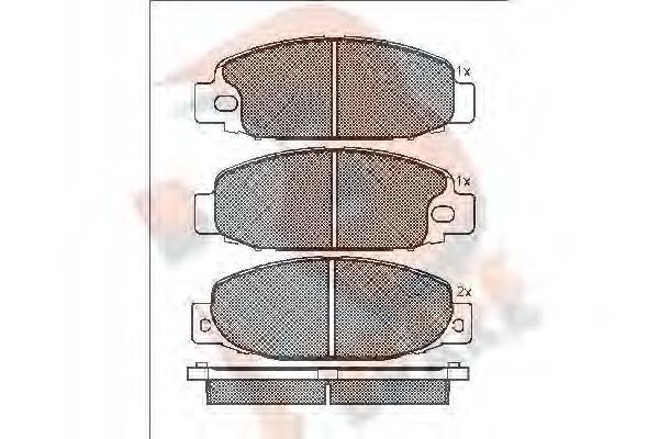 R BRAKE RB1207 Комплект гальмівних колодок, дискове гальмо