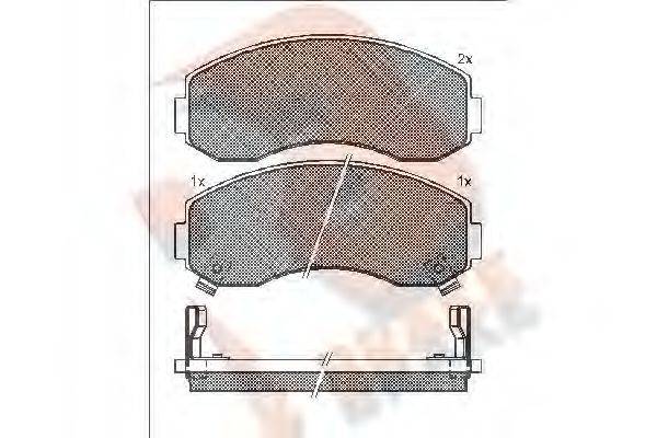 R BRAKE RB1224 Комплект гальмівних колодок, дискове гальмо