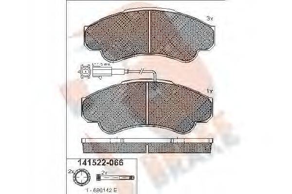 R BRAKE RB1522066 Комплект гальмівних колодок, дискове гальмо