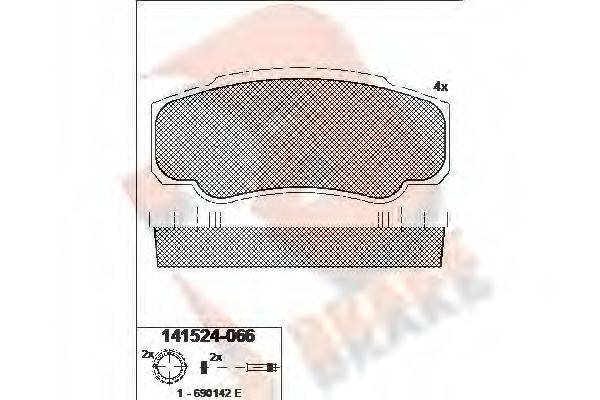 R BRAKE RB1524 Комплект гальмівних колодок, дискове гальмо