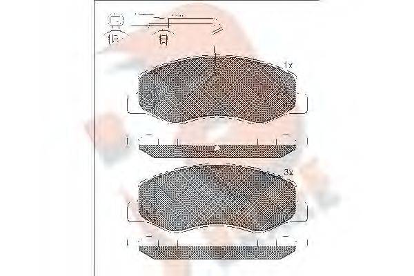 R BRAKE RB2000 Комплект гальмівних колодок, дискове гальмо