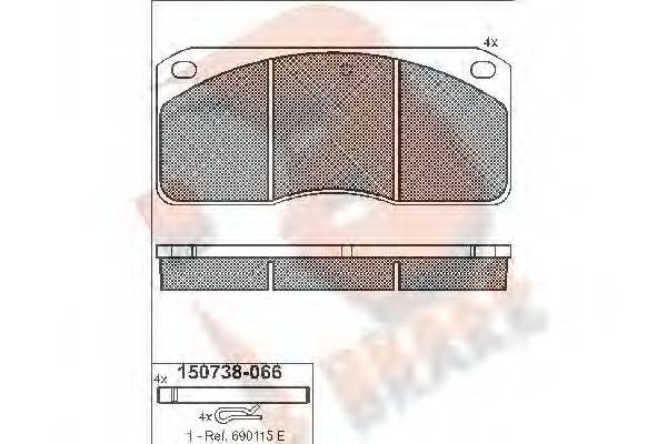 R BRAKE RB0738 Комплект гальмівних колодок, дискове гальмо