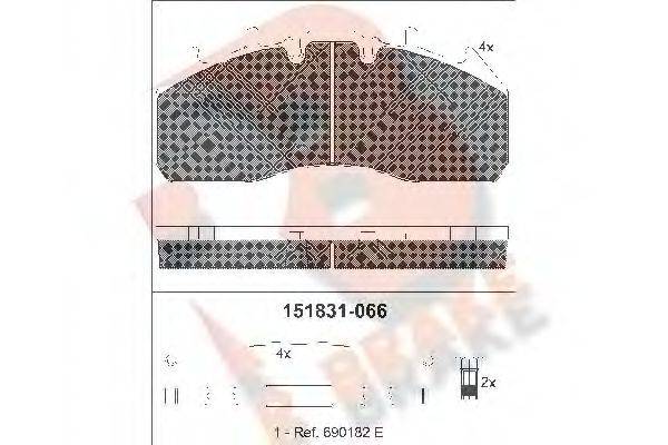 R BRAKE RB1831 Комплект гальмівних колодок, дискове гальмо