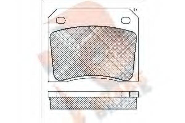 R BRAKE RB0036 Комплект гальмівних колодок, дискове гальмо