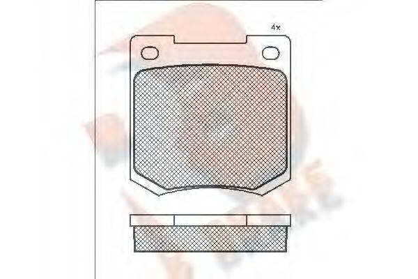 R BRAKE RB0044 Комплект гальмівних колодок, дискове гальмо