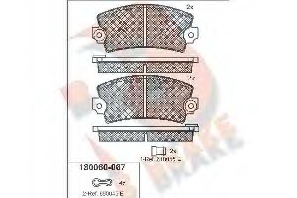 R BRAKE RB0060067 Комплект гальмівних колодок, дискове гальмо