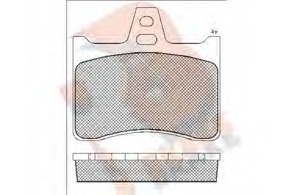 R BRAKE RB0256 Комплект гальмівних колодок, дискове гальмо