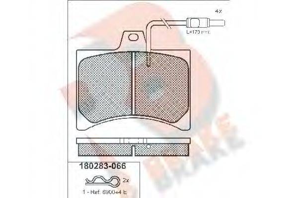 R BRAKE RB0283 Комплект гальмівних колодок, дискове гальмо