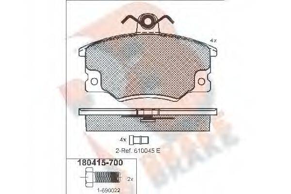 R BRAKE RB0415700 Комплект гальмівних колодок, дискове гальмо