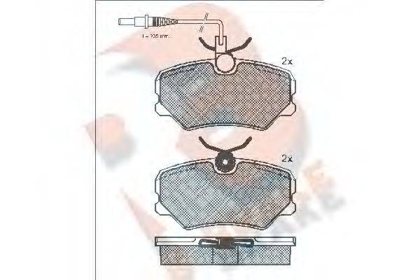 R BRAKE RB0696 Комплект гальмівних колодок, дискове гальмо