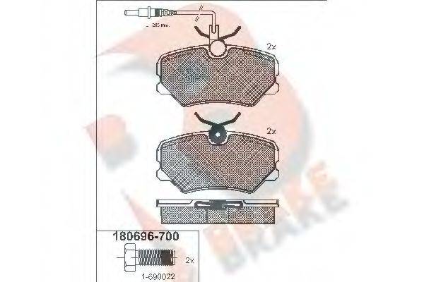 R BRAKE RB0696700 Комплект гальмівних колодок, дискове гальмо