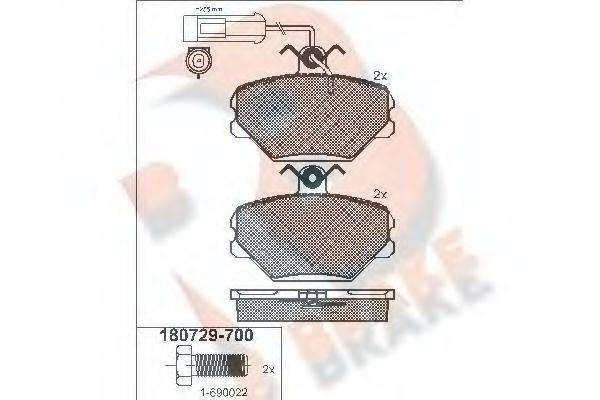 R BRAKE RB0729700 Комплект гальмівних колодок, дискове гальмо