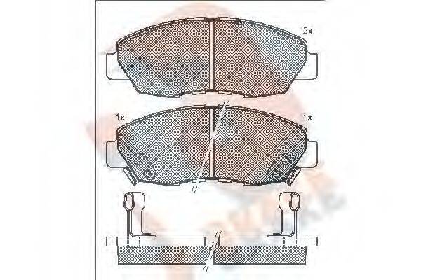 R BRAKE RB0797 Комплект гальмівних колодок, дискове гальмо