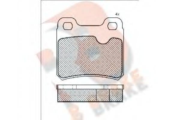 R BRAKE RB0807 Комплект гальмівних колодок, дискове гальмо