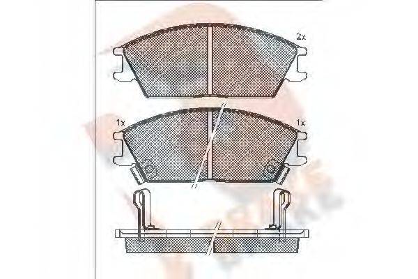 R BRAKE RB0887 Комплект гальмівних колодок, дискове гальмо