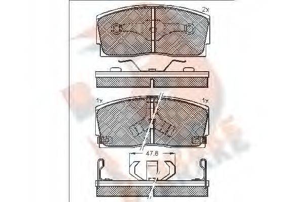 R BRAKE RB0951 Комплект гальмівних колодок, дискове гальмо