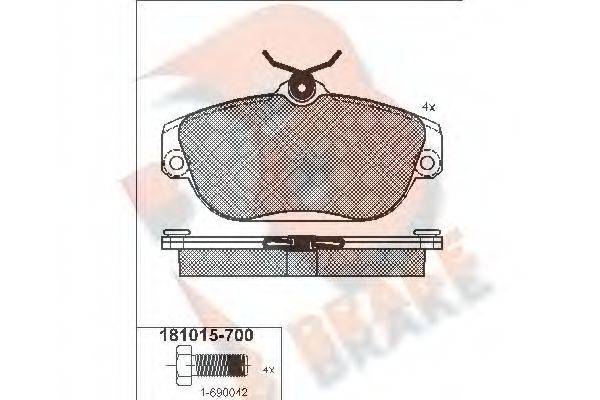 R BRAKE RB1015700 Комплект гальмівних колодок, дискове гальмо