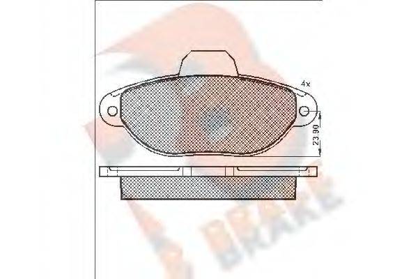 R BRAKE RB1018 Комплект гальмівних колодок, дискове гальмо