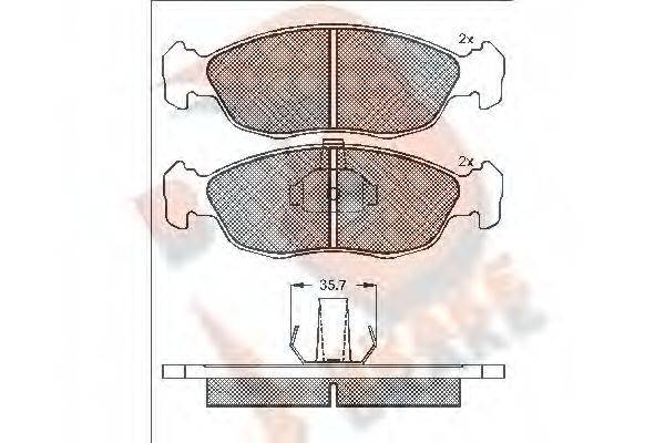 R BRAKE RB1121 Комплект гальмівних колодок, дискове гальмо