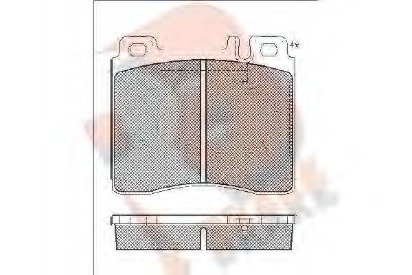 R BRAKE RB1158 Комплект гальмівних колодок, дискове гальмо