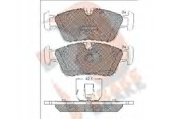 R BRAKE RB1295 Комплект гальмівних колодок, дискове гальмо