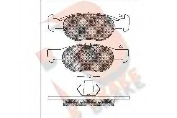 R BRAKE RB1348 Комплект гальмівних колодок, дискове гальмо