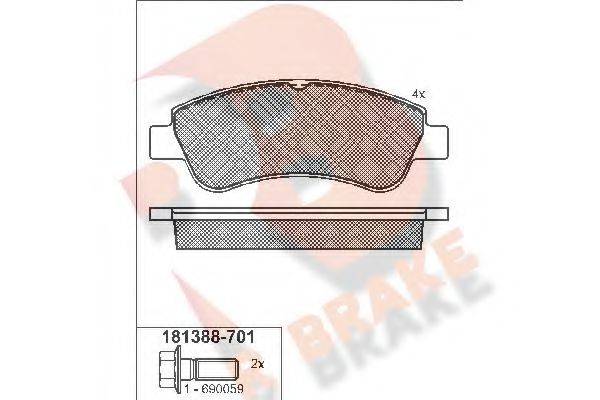 R BRAKE RB1388701 Комплект гальмівних колодок, дискове гальмо