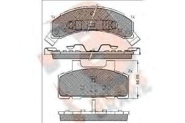 R BRAKE RB1414 Комплект гальмівних колодок, дискове гальмо