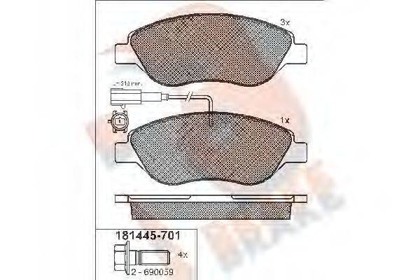 R BRAKE RB1445701 Комплект гальмівних колодок, дискове гальмо