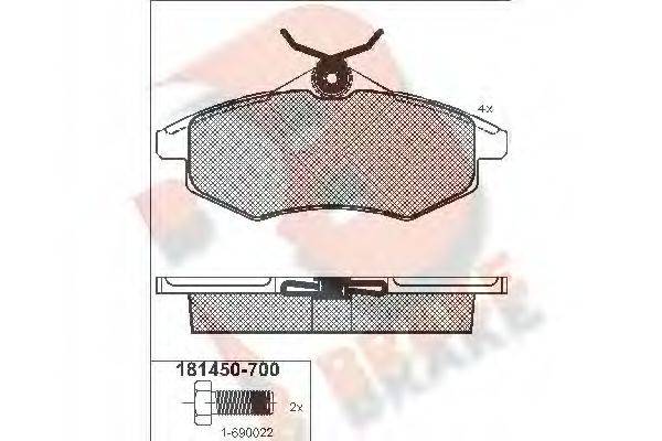 R BRAKE RB1450700 Комплект гальмівних колодок, дискове гальмо