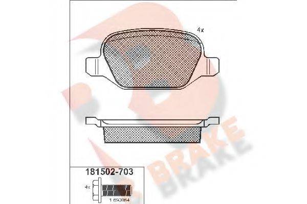 R BRAKE RB1502703 Комплект гальмівних колодок, дискове гальмо