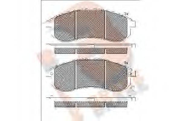 R BRAKE RB1507 Комплект гальмівних колодок, дискове гальмо