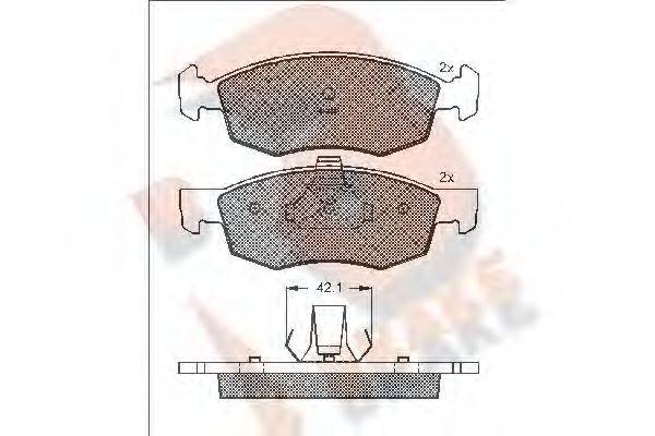 R BRAKE RB1508 Комплект гальмівних колодок, дискове гальмо