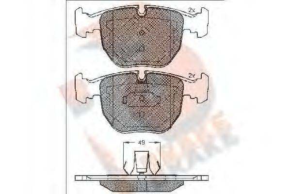 R BRAKE RB1530 Комплект гальмівних колодок, дискове гальмо