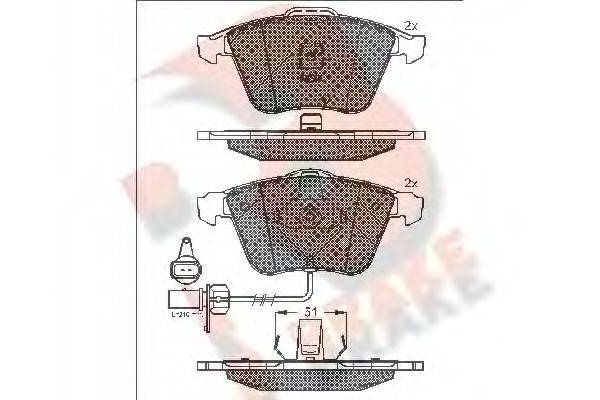 R BRAKE RB1531 Комплект гальмівних колодок, дискове гальмо