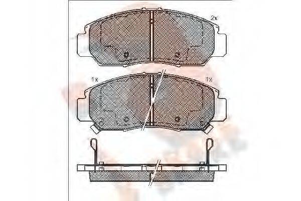 R BRAKE RB1543 Комплект гальмівних колодок, дискове гальмо