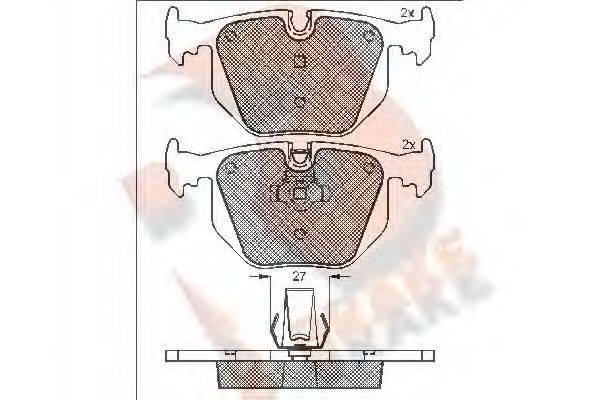 R BRAKE RB1549 Комплект гальмівних колодок, дискове гальмо