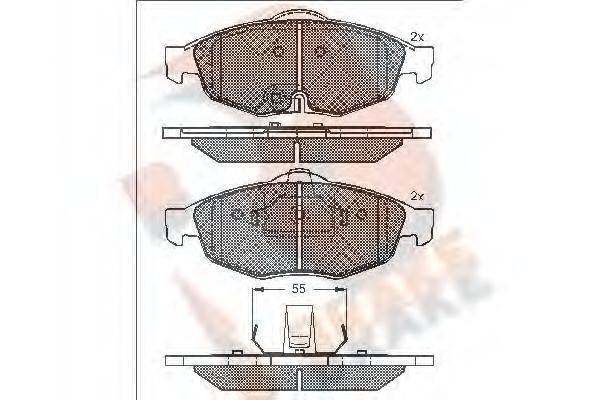 R BRAKE RB1559 Комплект гальмівних колодок, дискове гальмо