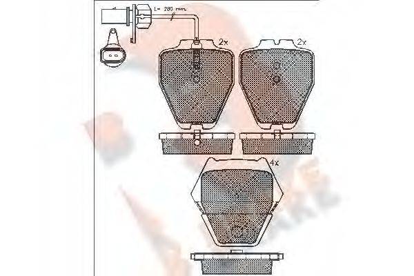 R BRAKE RB1571 Комплект гальмівних колодок, дискове гальмо