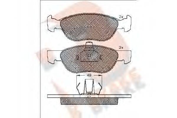 R BRAKE RB1602 Комплект гальмівних колодок, дискове гальмо