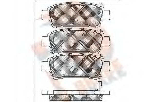 R BRAKE RB1608 Комплект гальмівних колодок, дискове гальмо