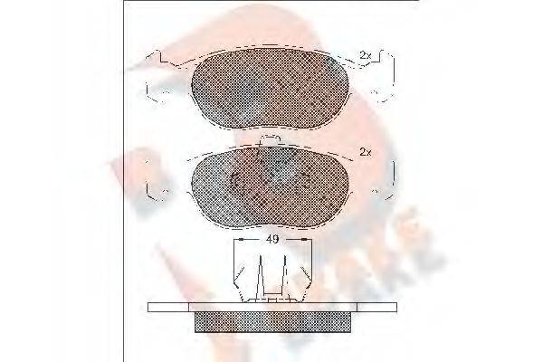 R BRAKE RB1616 Комплект гальмівних колодок, дискове гальмо