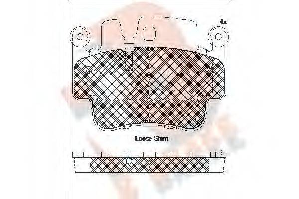 R BRAKE RB1627 Комплект гальмівних колодок, дискове гальмо