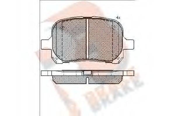 R BRAKE RB1632 Комплект гальмівних колодок, дискове гальмо