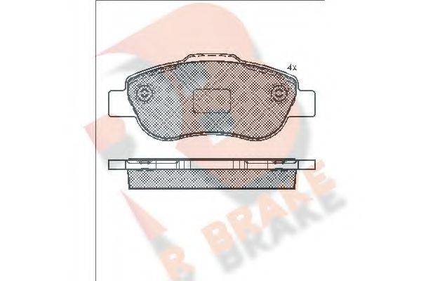 R BRAKE RB1659 Комплект гальмівних колодок, дискове гальмо